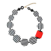 Striped Acrylic Round Rectangle Necklaces